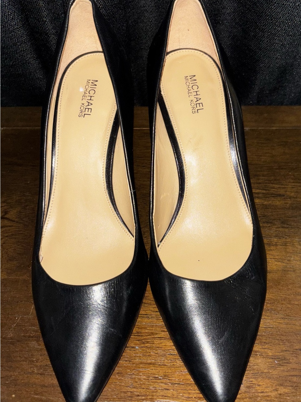 Michael Kors Black Leather Pointed Toe Heels